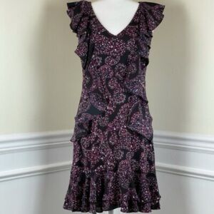 Michael Kors Black and Pink Paisley Mini Dress